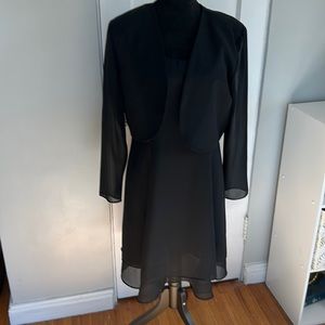 Women’s wedding guest dress. 2 pieces. Dress with short jacket w sheer sleeves.